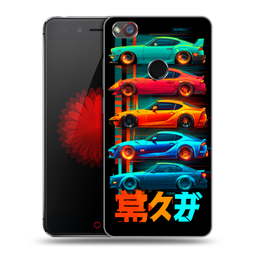 Силиконовый чехол на ZTE Nubia Z11 Mini S с принтом машины тачки
