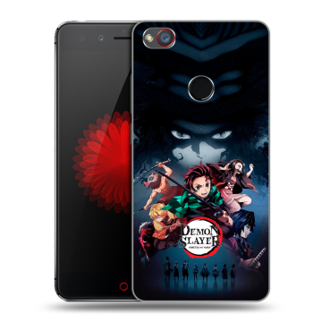 Силиконовый чехол на ZTE Nubia Z11 Mini S с принтом Demon Slayer Клинок рассекающий демонов