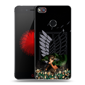 Силиконовый чехол на ZTE Nubia Z11 Mini S с принтом Атака титанов