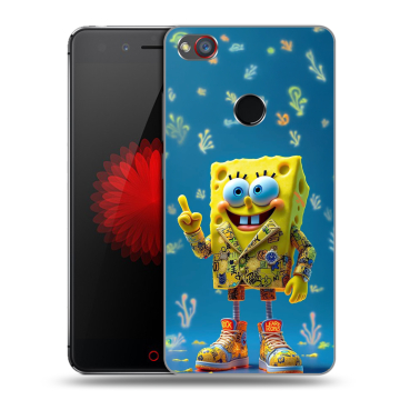 Силиконовый чехол на ZTE Nubia Z11 Mini S с принтом Спанч боб Спанчбоб