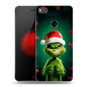 Силиконовый чехол на ZTE Nubia Z11 Mini S с принтом Гринч Новый год Рождество