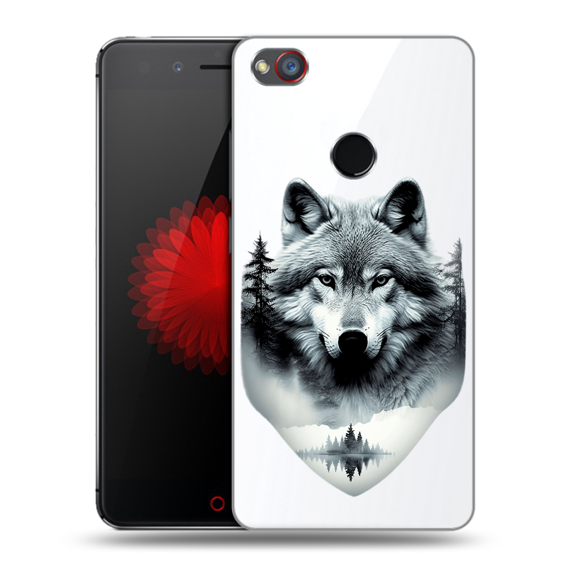 Пластиковый чехол на ZTE Nubia Z11 Mini S с принтом Волк в лесу Пластиковый чехол на ZTE Nubia Z11 Mini S с принтом Волк в лесу