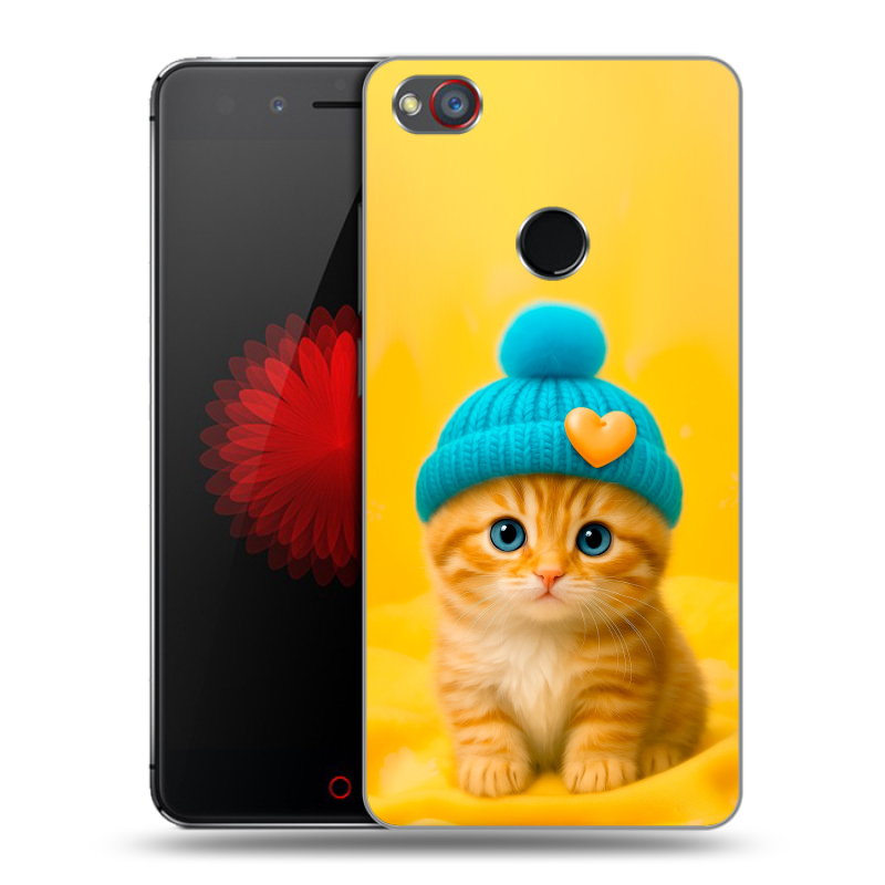 Пластиковый чехол на ZTE Nubia Z11 Mini S с принтом Котенок в шапке Пластиковый чехол на ZTE Nubia Z11 Mini S с принтом Котенок в шапке