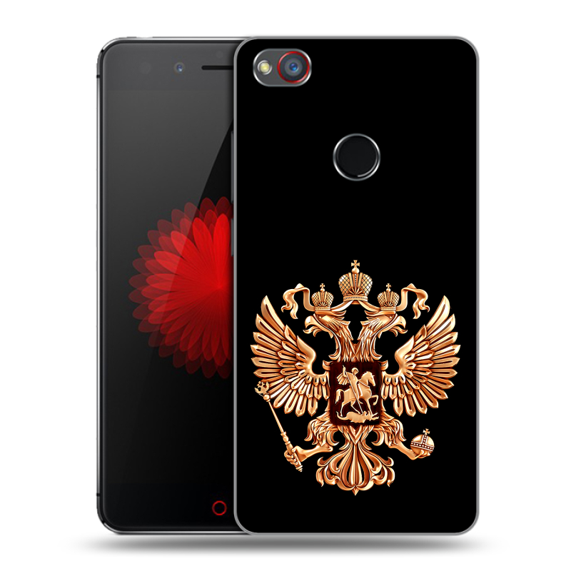 Пластиковый чехол на ZTE Nubia Z11 Mini S с принтом Герб России золотой Пластиковый чехол на ZTE Nubia Z11 Mini S с принтом Герб России золотой