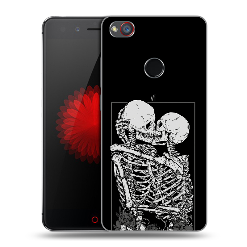 Силиконовый чехол на ZTE Nubia Z11 Mini S с принтом Поцелуй скелетов Силиконовый чехол на ZTE Nubia Z11 Mini S с принтом Поцелуй скелетов