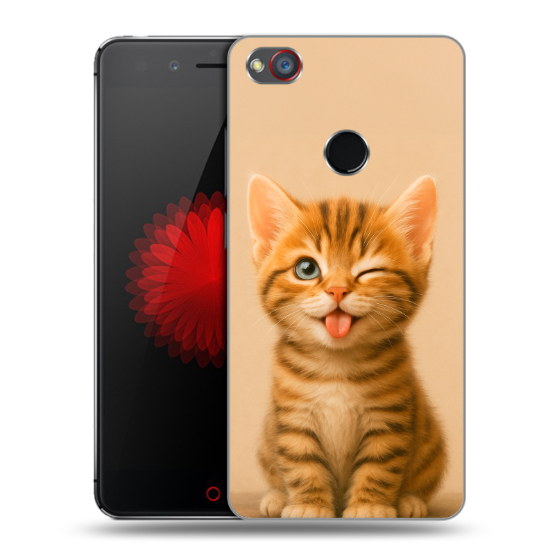 Пластиковый чехол на ZTE Nubia Z11 Mini S с принтом котенок Пластиковый чехол на ZTE Nubia Z11 Mini S с принтом котенок
