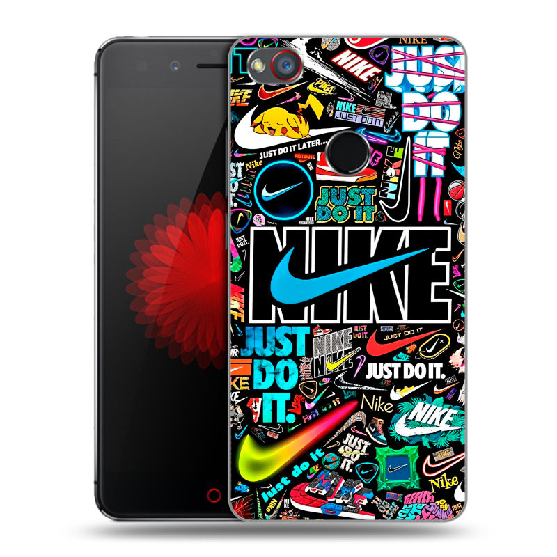 Пластиковый чехол на ZTE Nubia Z11 Mini S с принтом найк nike черный Пластиковый чехол на ZTE Nubia Z11 Mini S с принтом найк nike черный