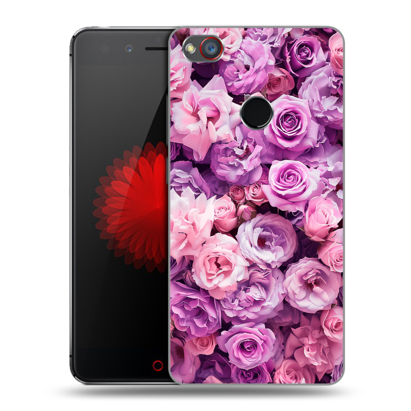 Пластиковый чехол на ZTE Nubia Z11 Mini S с принтом лавандовые розы Пластиковый чехол на ZTE Nubia Z11 Mini S с принтом лавандовые розы