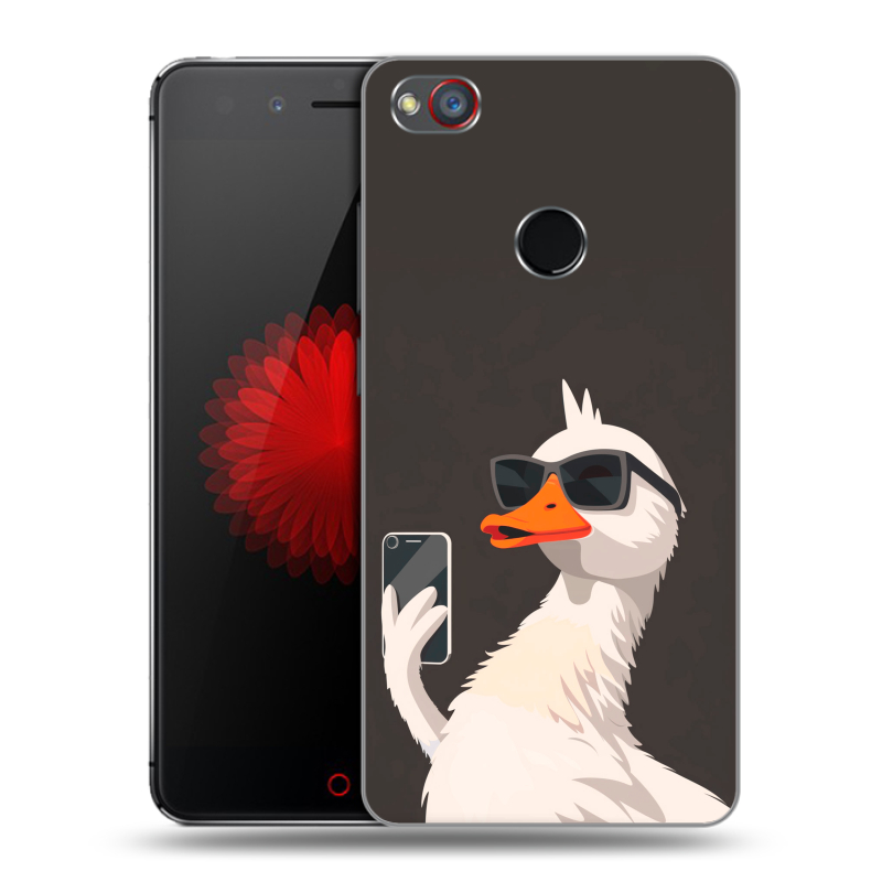 Силиконовый чехол на ZTE Nubia Z11 Mini S с принтом утка в очках Силиконовый чехол на ZTE Nubia Z11 Mini S с принтом утка в очках