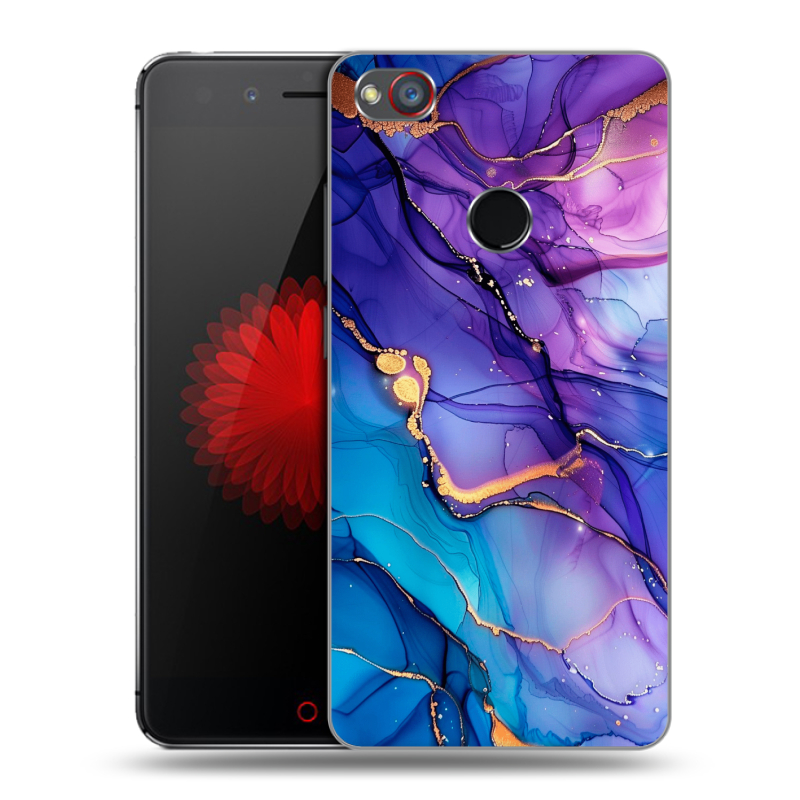 Силиконовый чехол на ZTE Nubia Z11 Mini S с принтом синий мрамор Силиконовый чехол на ZTE Nubia Z11 Mini S с принтом синий мрамор