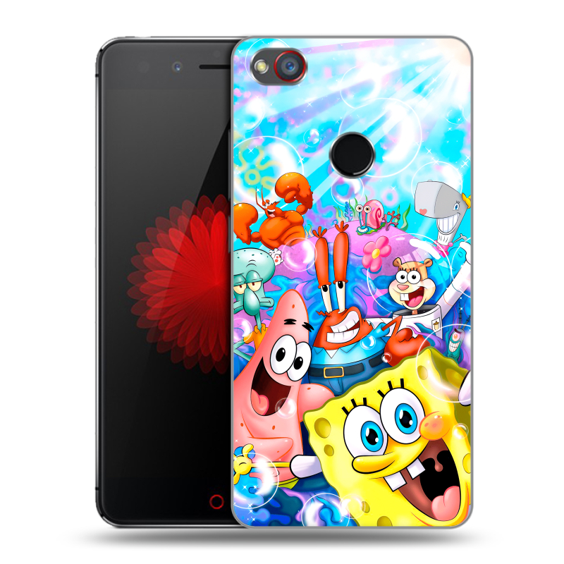 Пластиковый чехол на ZTE Nubia Z11 Mini S с принтом спанчбоб спанч боб Пластиковый чехол на ZTE Nubia Z11 Mini S с принтом спанчбоб спанч боб