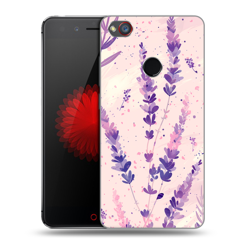 Пластиковый чехол на ZTE Nubia Z11 Mini S с принтом цветы лаванда Пластиковый чехол на ZTE Nubia Z11 Mini S с принтом цветы лаванда