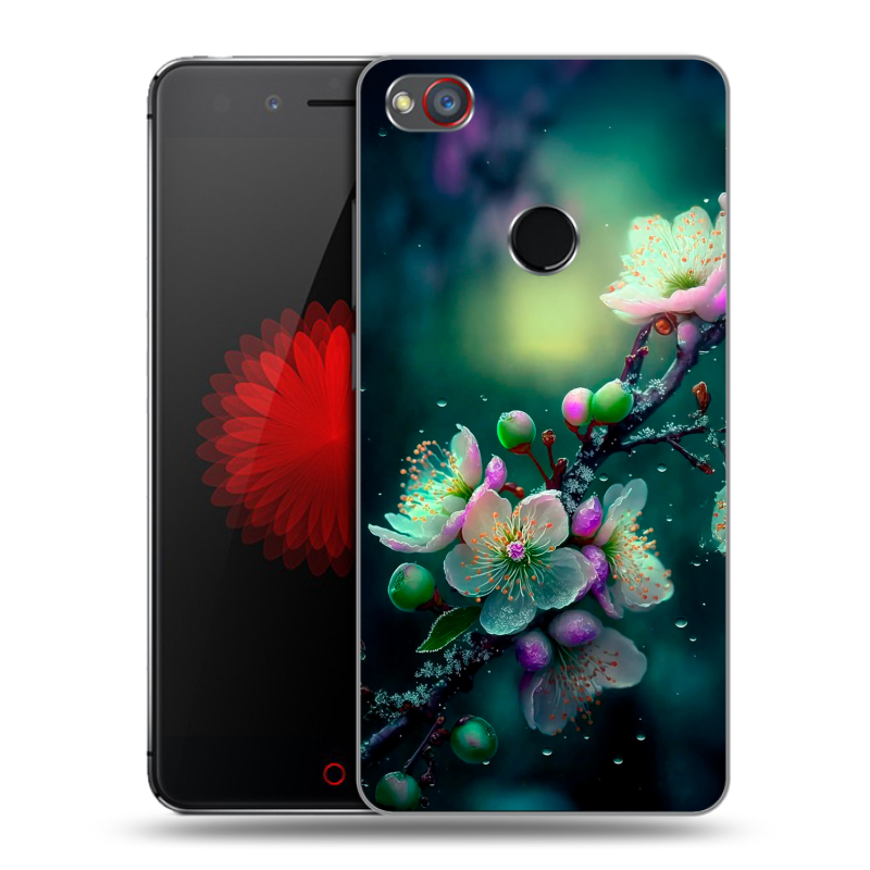 Силиконовый чехол на ZTE Nubia Z11 Mini S с принтом Цветы и мрамор Силиконовый чехол на ZTE Nubia Z11 Mini S с принтом Цветы и мрамор