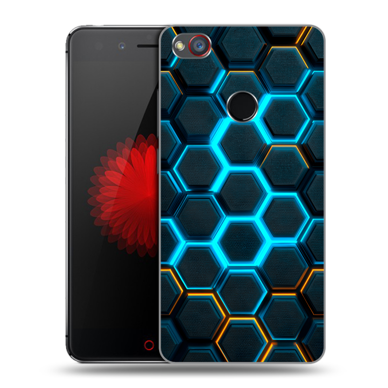 Силиконовый чехол на ZTE Nubia Z11 Mini S с принтом Неоновые соты Силиконовый чехол на ZTE Nubia Z11 Mini S с принтом Неоновые соты