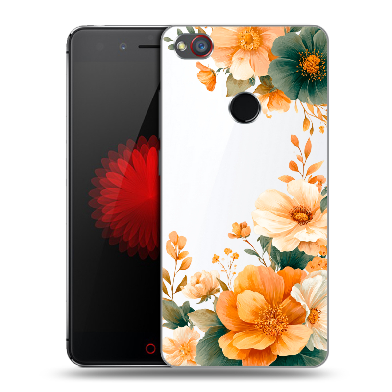 Силиконовый чехол на ZTE Nubia Z11 Mini S с принтом Цветы принт Силиконовый чехол на ZTE Nubia Z11 Mini S с принтом Цветы принт