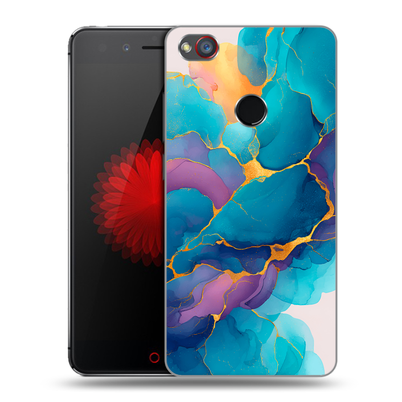 Силиконовый чехол на ZTE Nubia Z11 Mini S с принтом Мрамор блестки Силиконовый чехол на ZTE Nubia Z11 Mini S с принтом Мрамор блестки