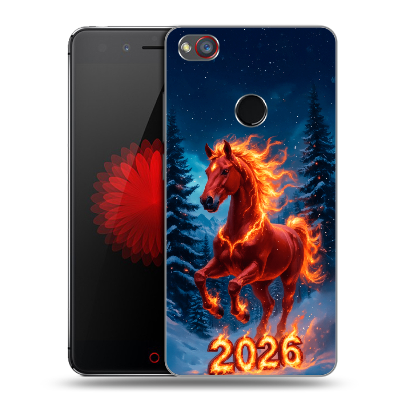 Силиконовый чехол на ZTE Nubia Z11 Mini S с принтом Новый год коня Силиконовый чехол на ZTE Nubia Z11 Mini S с принтом Новый год коня