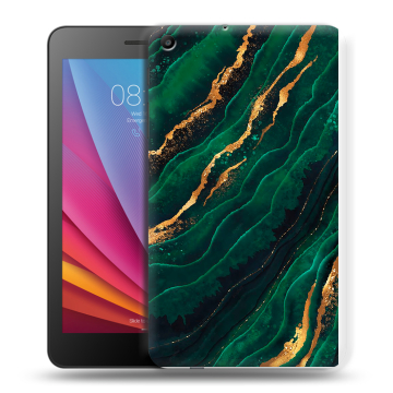 Силиконовый чехол на планшета Huawei MediaPad T2 7.0 с принтом Мрамор зеленое золото Силиконовый чехол на планшета Huawei MediaPad T2 7.0 с принтом Мрамор зеленое золото