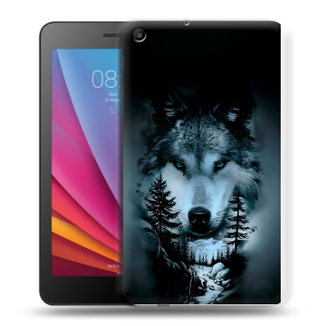 Силиконовый чехол на планшета Huawei MediaPad T2 7.0 с принтом Лесной волк Силиконовый чехол на планшета Huawei MediaPad T2 7.0 с принтом Лесной волк