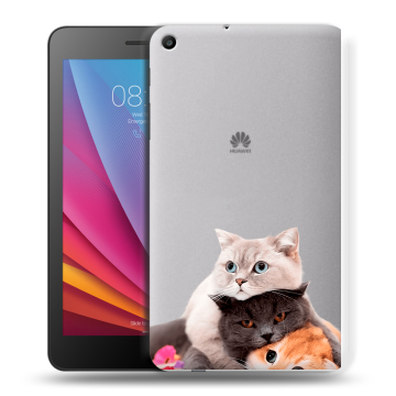 Силиконовый чехол на планшета Huawei MediaPad T2 7.0 с принтом Кошки Силиконовый чехол на планшета Huawei MediaPad T2 7.0 с принтом Кошки