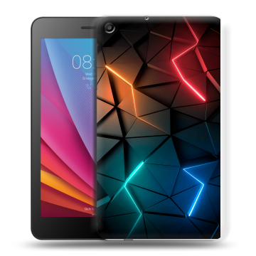 Силиконовый чехол на планшета Huawei MediaPad T2 7.0 с принтом Абстракция неон Силиконовый чехол на планшета Huawei MediaPad T2 7.0 с принтом Абстракция неон