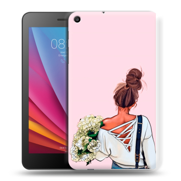 Силиконовый чехол на планшета Huawei MediaPad T2 7.0 с принтом Девушка и букет Силиконовый чехол на планшета Huawei MediaPad T2 7.0 с принтом Девушка и букет