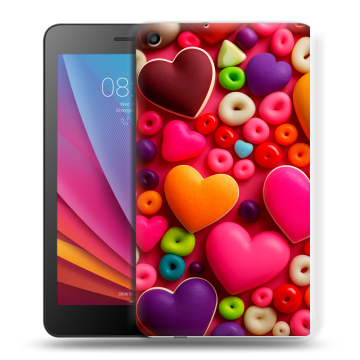 Силиконовый чехол на планшета Huawei MediaPad T2 7.0 с принтом Сердечки Силиконовый чехол на планшета Huawei MediaPad T2 7.0 с принтом Сердечки