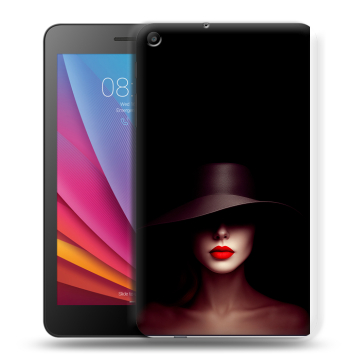 Силиконовый чехол на Huawei MediaPad T2 7.0 с принтом Девушка в шляпе
