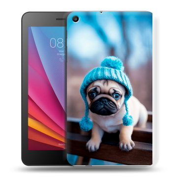 Силиконовый чехол на Huawei MediaPad T2 7.0 с принтом Мопс в шапке