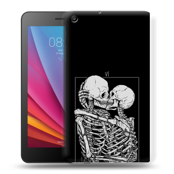 Силиконовый чехол на Huawei MediaPad T2 7.0 с принтом Поцелуй скелетов