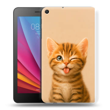 Силиконовый чехол на Huawei MediaPad T2 7.0 с принтом котенок