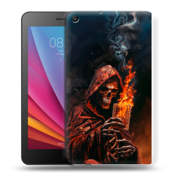 Силиконовый чехол на Huawei MediaPad T2 7.0 с принтом Скелет и карты