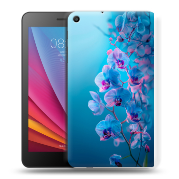 Силиконовый чехол на Huawei MediaPad T2 7.0 с принтом голубые орхидеи