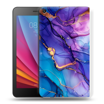 Силиконовый чехол на Huawei MediaPad T2 7.0 с принтом синий мрамор