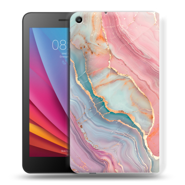 Силиконовый чехол на Huawei MediaPad T2 7.0 с принтом розовый мрамор