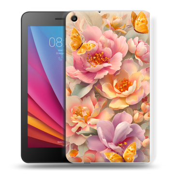 Силиконовый чехол на Huawei MediaPad T2 7.0 с принтом Цветы и бабочки