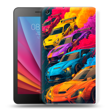 Силиконовый чехол на Huawei MediaPad T2 7.0 с принтом Тачки