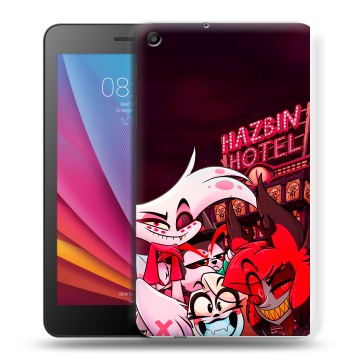 Силиконовый чехол на Huawei MediaPad T2 7.0 с принтом Hazbin Hotel Отель Хазбин