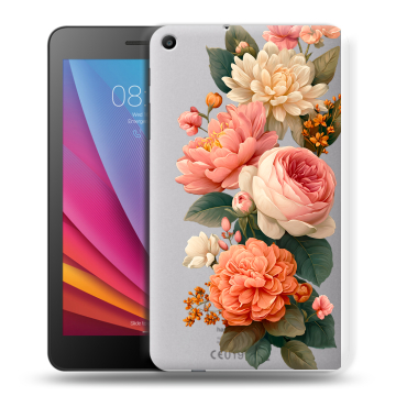 Силиконовый чехол на Huawei MediaPad T2 7.0 с принтом цветы