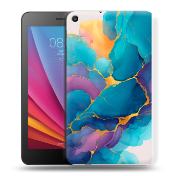 Силиконовый чехол на Huawei MediaPad T2 7.0 с принтом Мрамор блестки