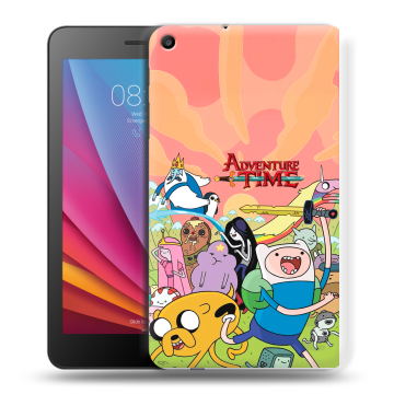 Силиконовый чехол на Huawei MediaPad T2 7.0 с принтом Adventure time Время приключений