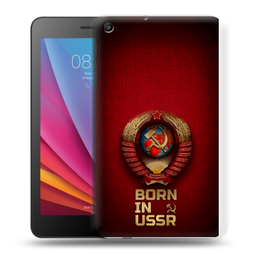 Силиконовый чехол на Huawei MediaPad T2 7.0 с принтом Флаг Герб СССР