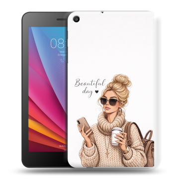 Силиконовый чехол на Huawei MediaPad T2 7.0 с принтом женский