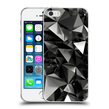 Пластиковый чехол на Iphone 5 с принтом Черные кристаллы Пластиковый чехол на Iphone 5 с принтом Черные кристаллы
