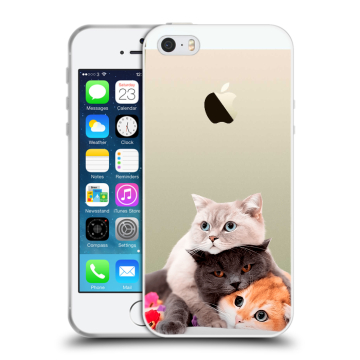Пластиковый чехол на Iphone 5 с принтом Кошки Пластиковый чехол на Iphone 5 с принтом Кошки