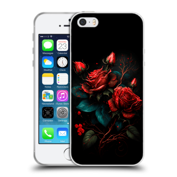 Пластиковый чехол на Iphone 5 с принтом Розы красные Пластиковый чехол на Iphone 5 с принтом Розы красные