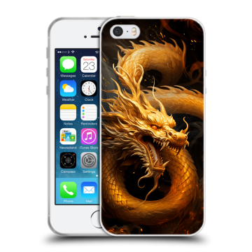 Пластиковый чехол на Iphone 5 с принтом Золотой дракон Пластиковый чехол на Iphone 5 с принтом Золотой дракон