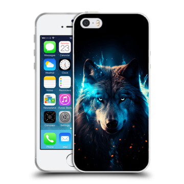 Пластиковый чехол на Iphone 5 с принтом Волк ночной