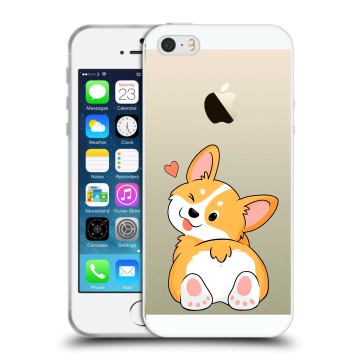 Пластиковый чехол на Iphone 5 с принтом Корги Пластиковый чехол на Iphone 5 с принтом Корги