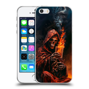 Пластиковый чехол на Iphone 5 с принтом Скелет и карты Пластиковый чехол на Iphone 5 с принтом Скелет и карты